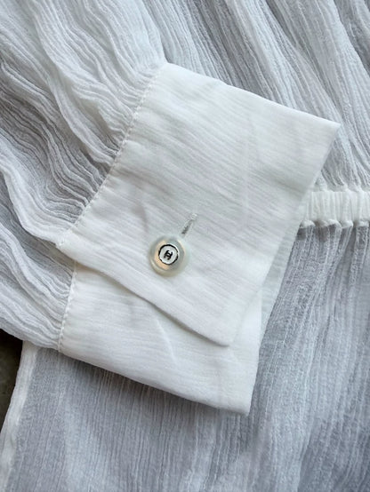 Chanel 25s white silk shirt