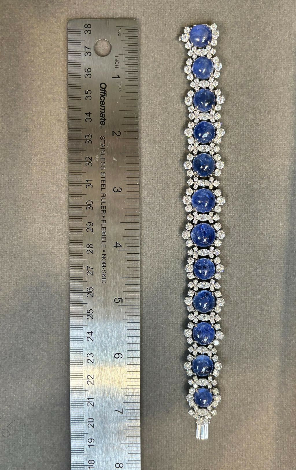 Bvlgari Certified Natural Burmese Cabochon Sapphire and Diamond Bracelet