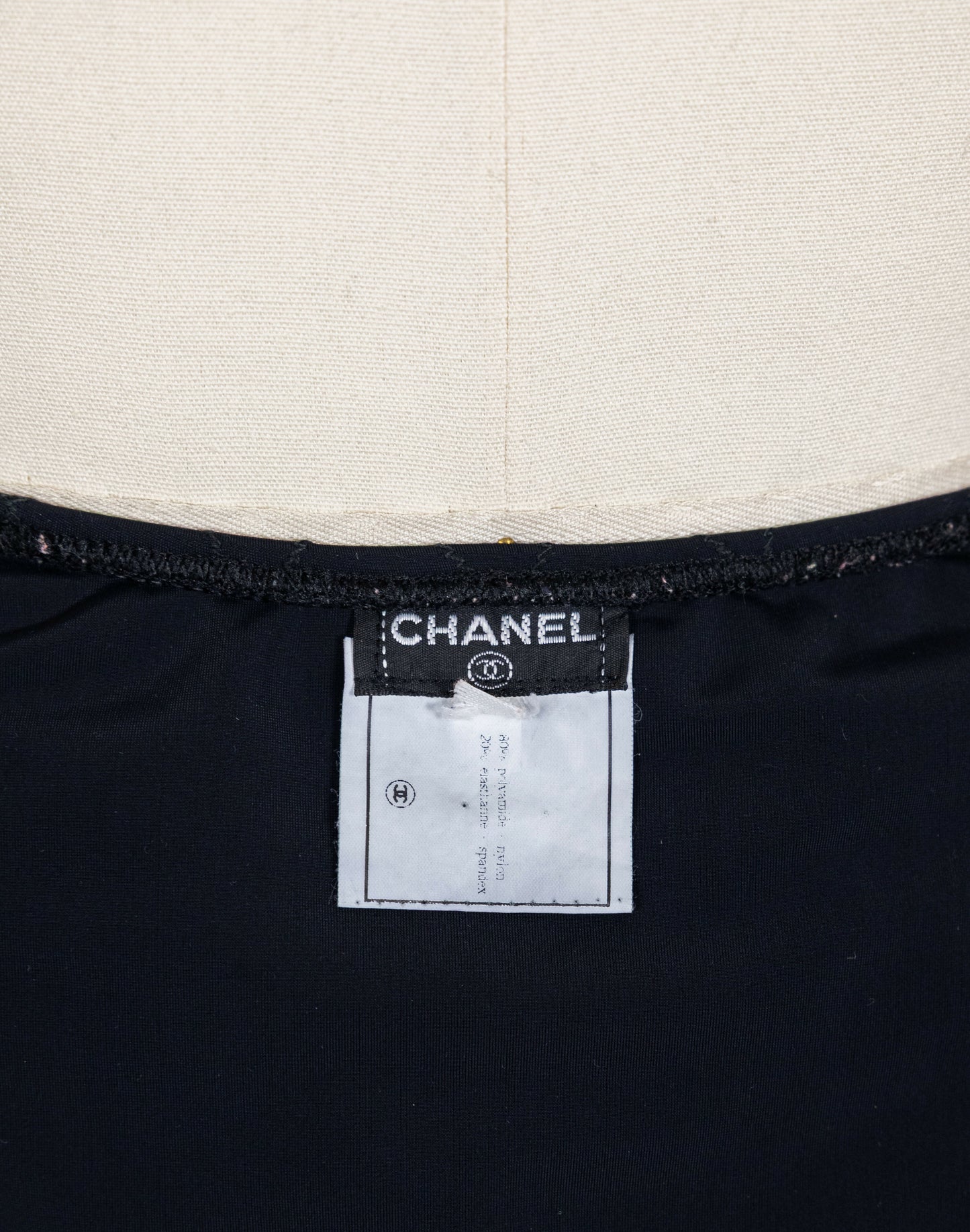 Chanel 1994 Cruise Vintage Black Logo Quilted Bikini