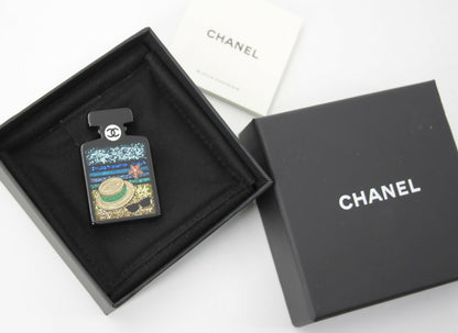 Chanel 18S Resin Beach Black Perfume Bottle Brooch
