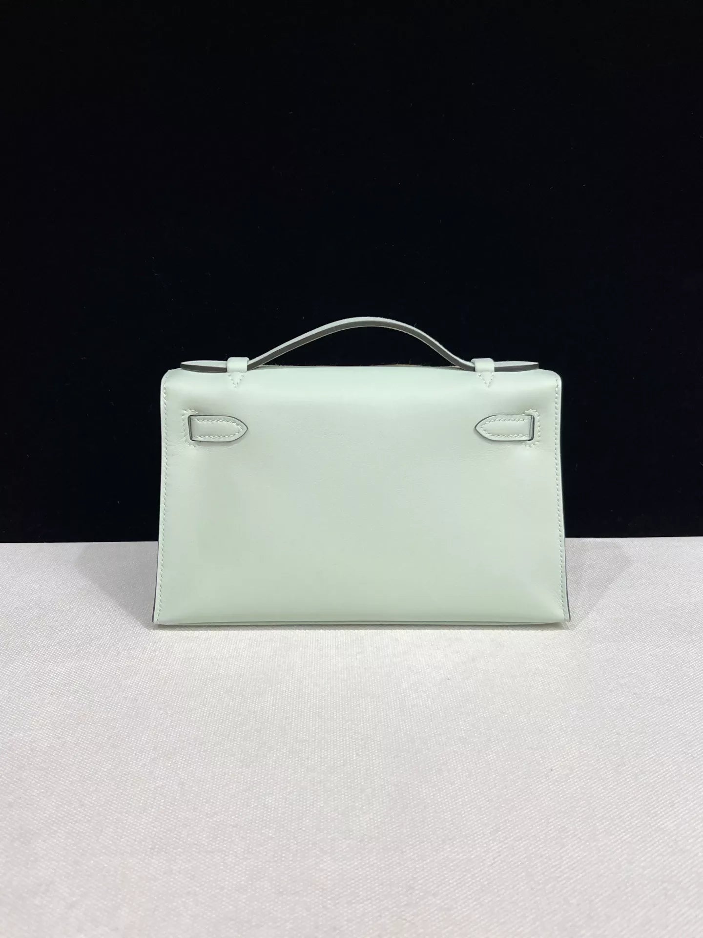 Hermes Kelly Pochette Vert Peppermint Swift Palladium Hardware