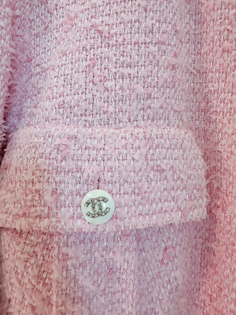 Chanel 21C Pink Tweed Jacket