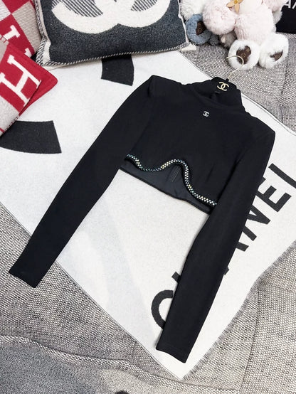 Chanel 24C black crop top