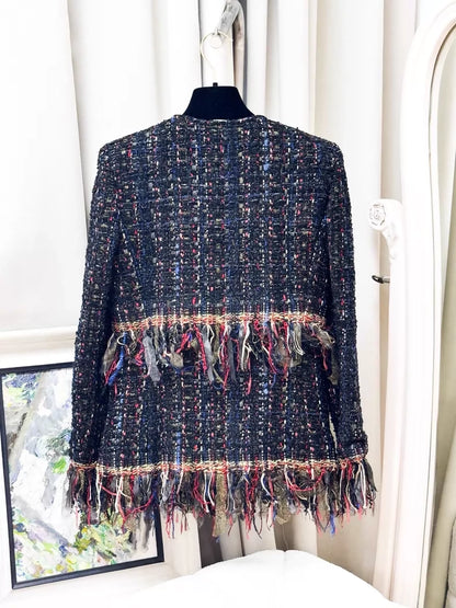 Chanel 17C Multicolor Tassel tweed Jacket