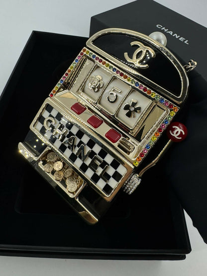 Chanel 2023 Plexiglass Resin and Rhinestone Multicoloured Slot Machine Minaudière Bag