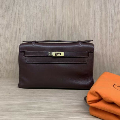 Hermes vintage brown Kelly pochette