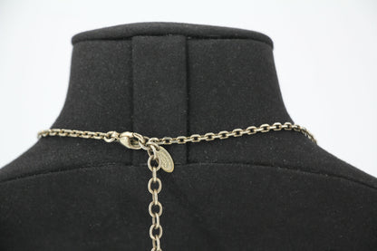 Chanel Vintage 06P Enamel Double-Sided Beige Camellia CC Logo Heart Necklace