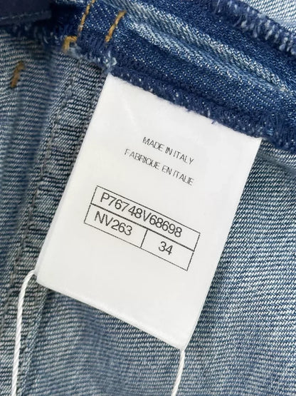 Chanel 24P double-C two-pocket blue denim wide-leg jeans