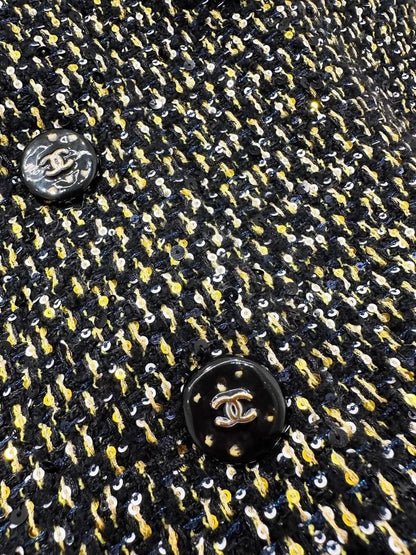 Chanel 24k black/gold tweed jacket