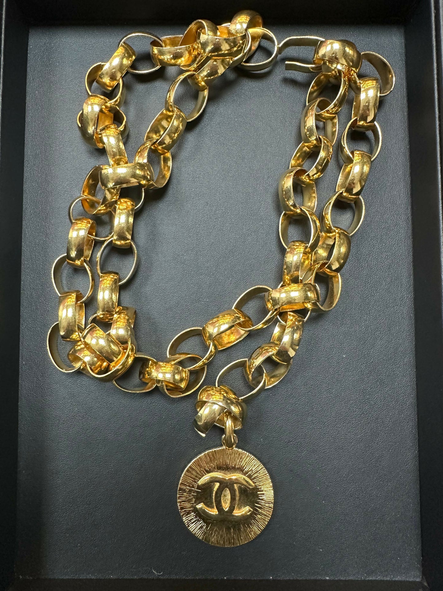 Chanel Vintage 54-71 Gold Plated Chain Belt Gold Tone Waist Chain