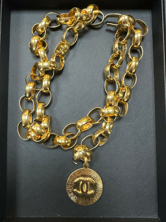 Chanel Vintage 54-71 Gold Plated Chain Belt Gold Tone Waist Chain