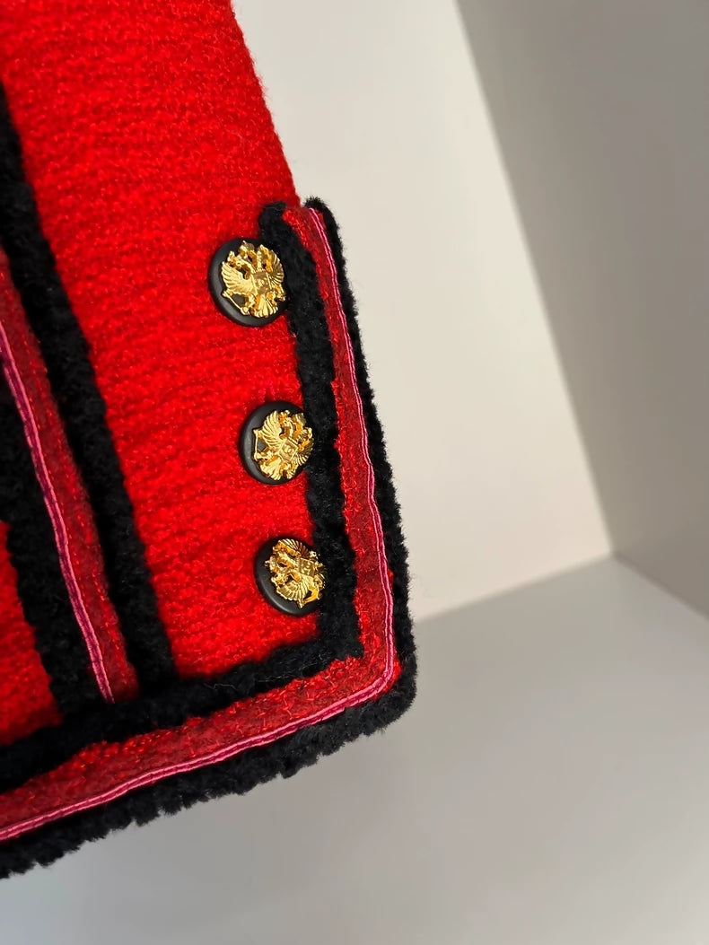 Chanel Paris-Moscow Métiers d'Art military-style red jacket