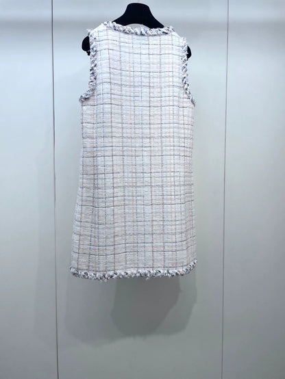 Chanel 25S ecru tweed dress