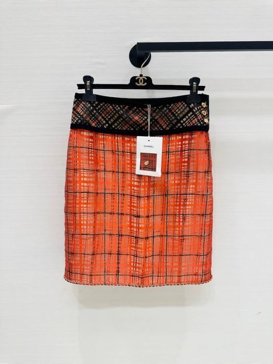 Chanel 26S orange tweed dress