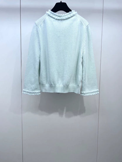 Chanel 25S mint green cardigan