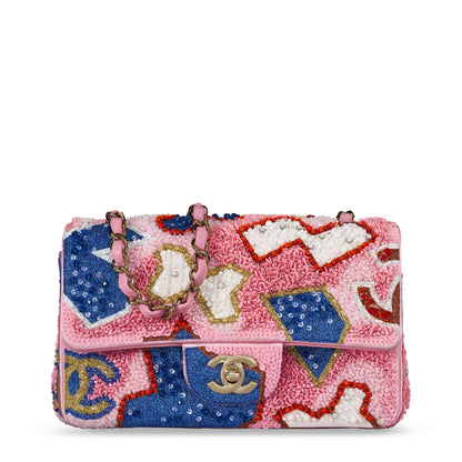 Chanel Classic Mini Rectangular Flap, Sequin and Glitter– Light Gold Hardware 2023