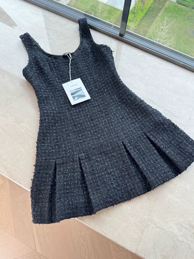 Chanel 23A Black Tweed Dress
