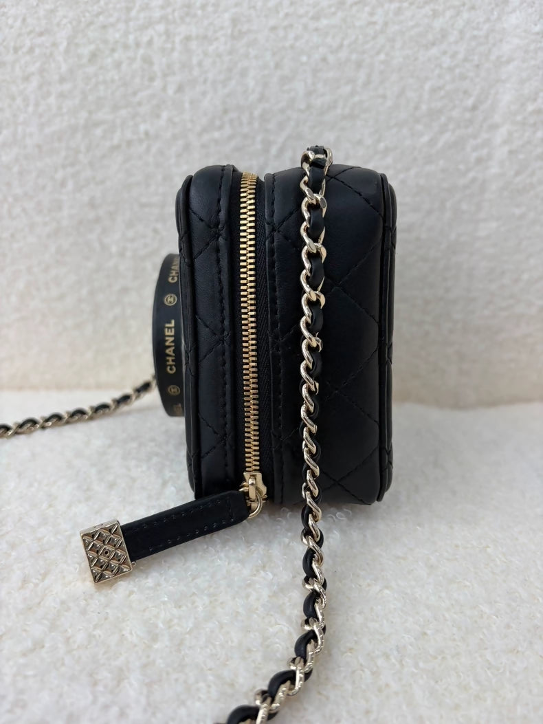 Chanel 24s Black Lambskin Camera Bag