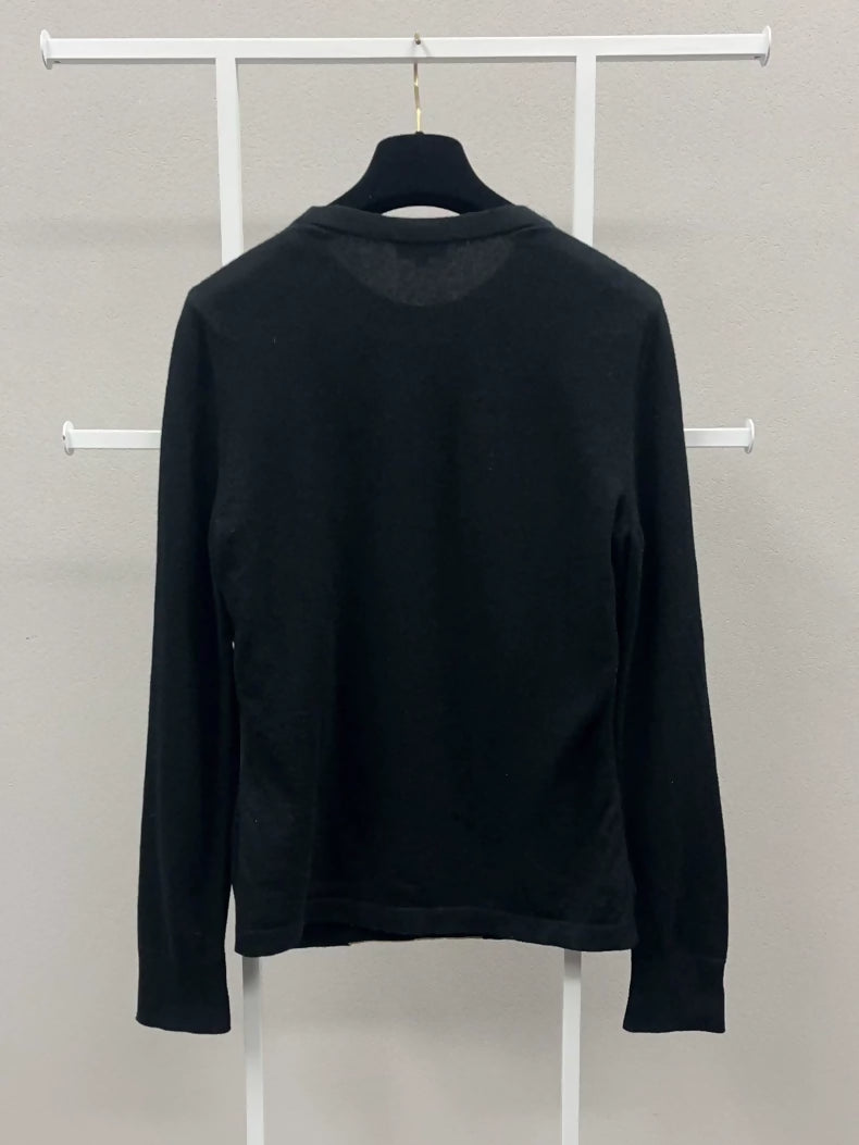 Chanel 20AW black cashmere knitted top