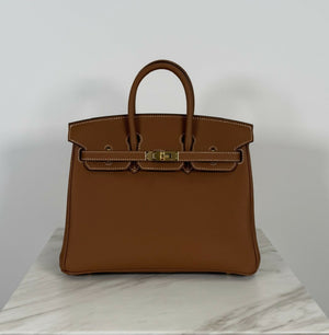 Hermès Birkin 25 HSS Gold / Étoupe Togo Gold hardware