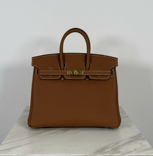 Hermès Birkin 25 HSS Gold / Étoupe Togo Gold hardware