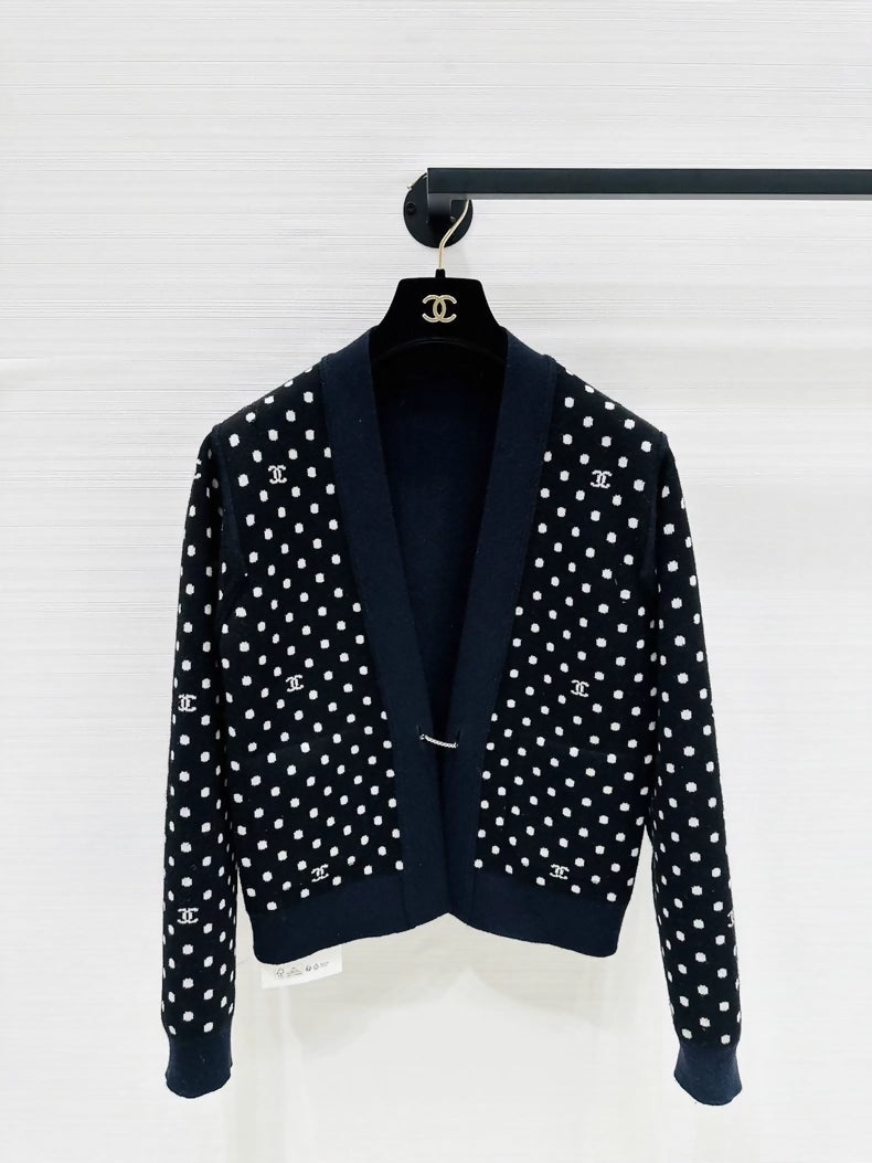 Chanel 24P black cashmere cardigan