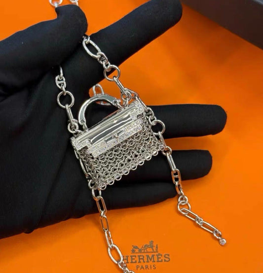 Hermes Kelly Necklace White Gold / Diamond