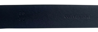 Chanel 24A Black White CC Enamel Lambskin Leather Belt Size 80/32