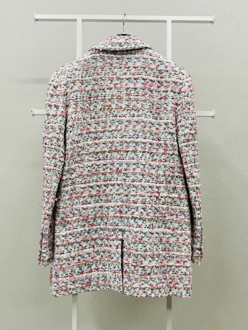 Chanel 23C pink white jacket