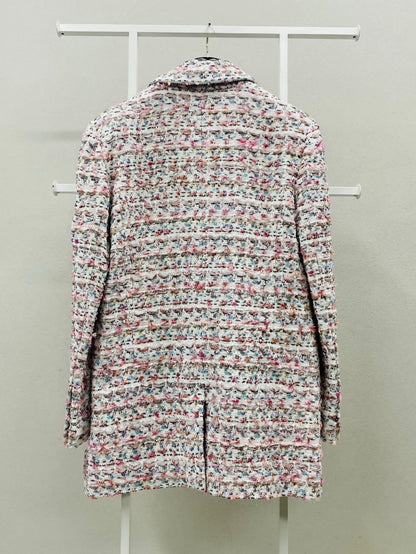 Chanel 23C pink white jacket