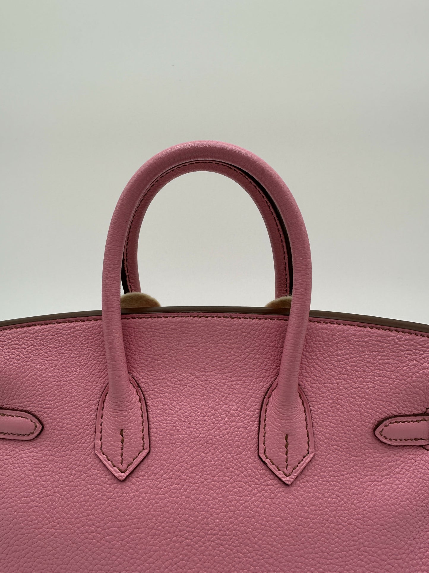 Hermes Preloved Like New Birkin 25 Bubblegum PHW Stamp [N]
