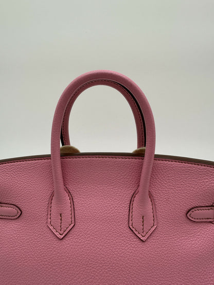 Hermes Preloved Like New Birkin 25 Bubblegum PHW Stamp [N]