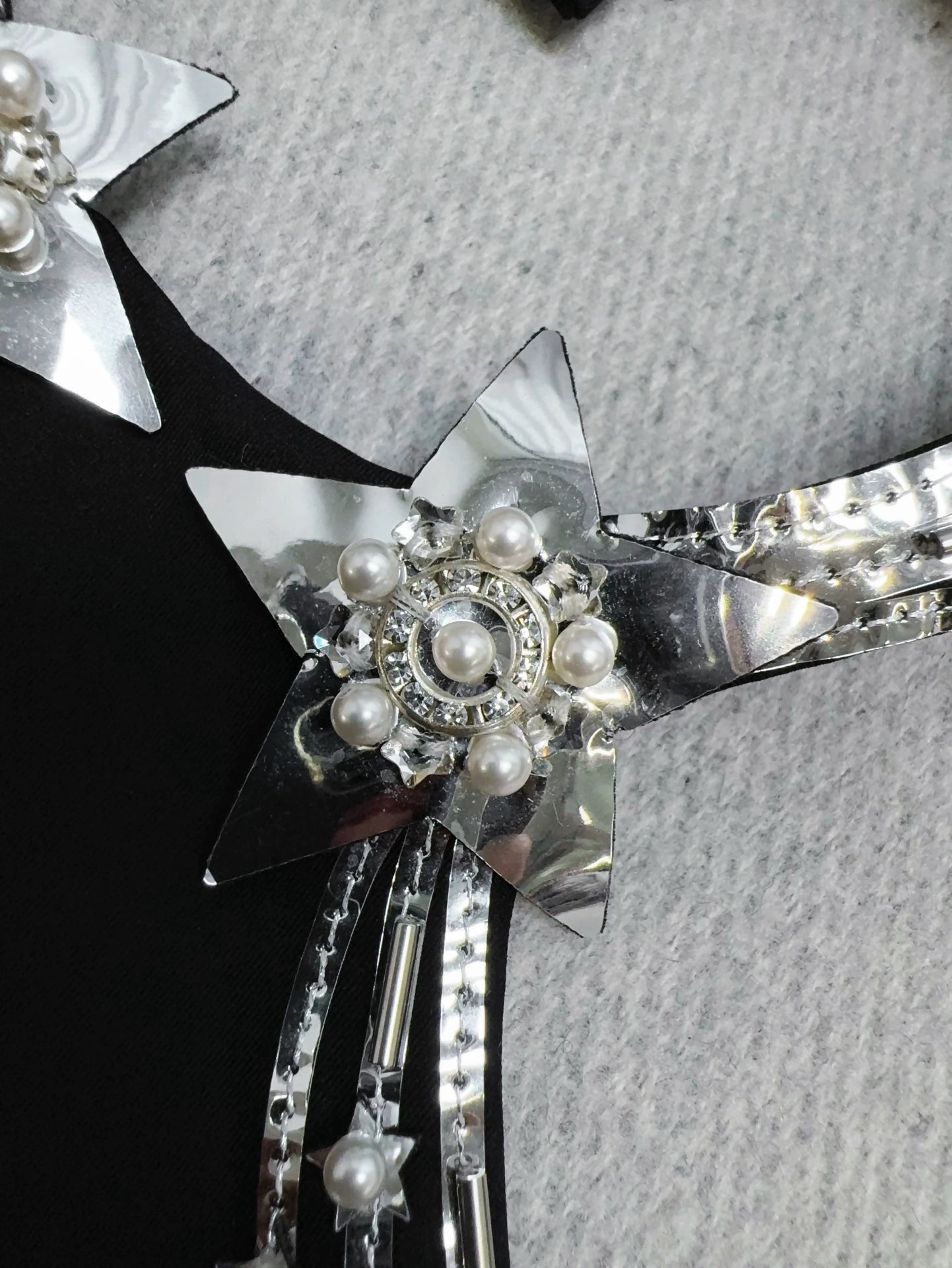 Chanel 24C Star Diamond Sequin Embroidery Black Top