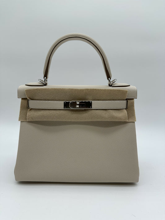 Hermès Kelly 28 Craie Togo PHW K