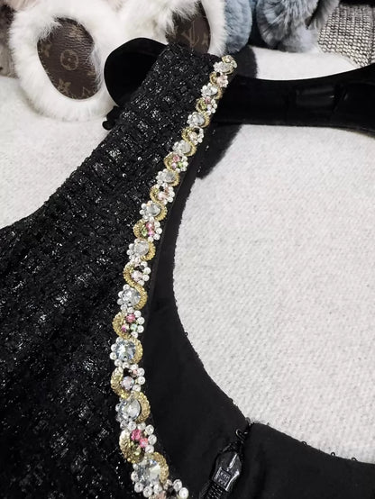 Chanel 23S black tweed dress