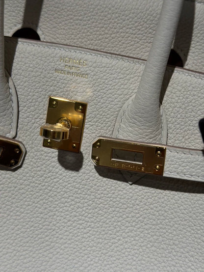 Hermes Birkin 25 cream White Togo leather gold hardware