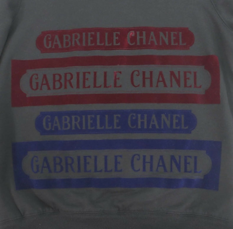 Chanel 17B Black Navy Red Gabrielle Logo Pullover Sweater FR 46