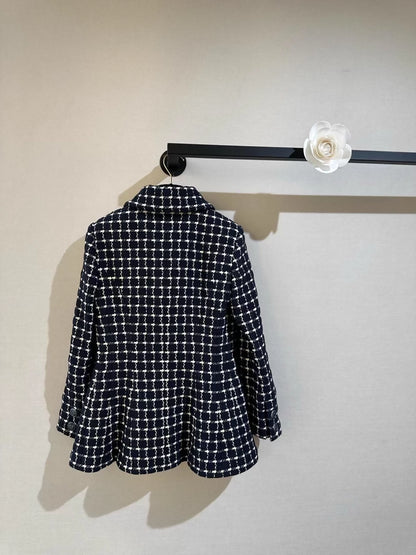 Chanel 18A black Check Coat