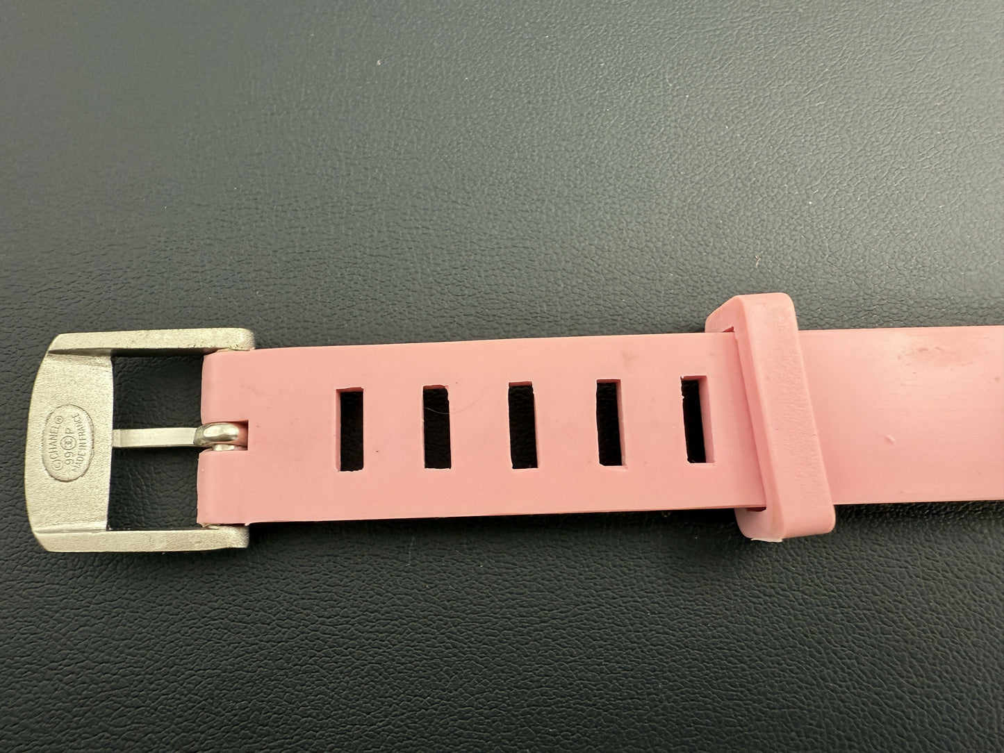 Chanel Vintage 99P Rubber Pink with Peach Wording Bracelet