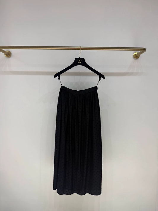 Chanel 24B black velvet CC skirt