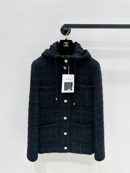 Chanel 25B  black hooded jacket