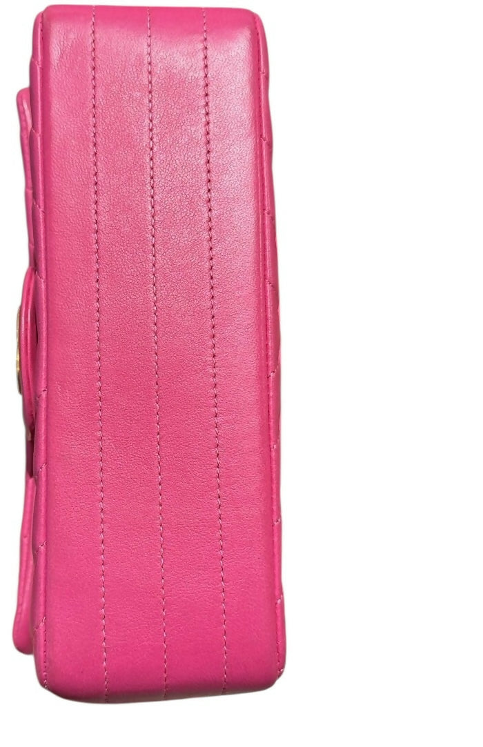 Chanel Hot Pink Chevron mini flap bag GHW