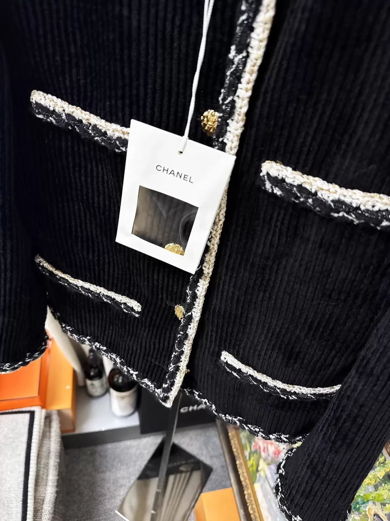 Chanel 25k black corduroy jacket