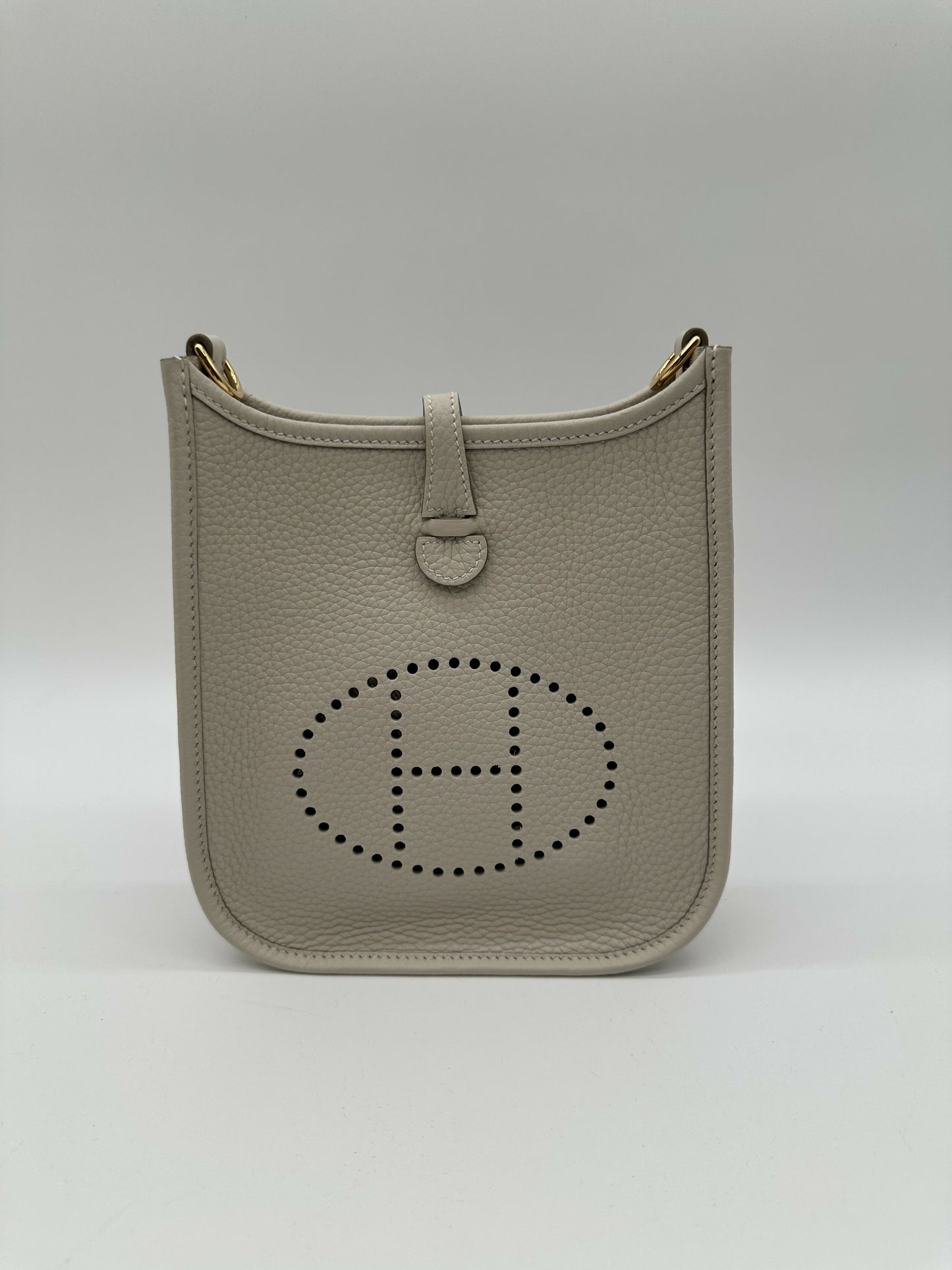 Hermes Mini Evelyne Clemence Craie GHW Stamp K 2025