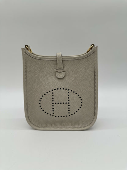 Hermes Mini Evelyne Clemence Craie GHW Stamp K 2025