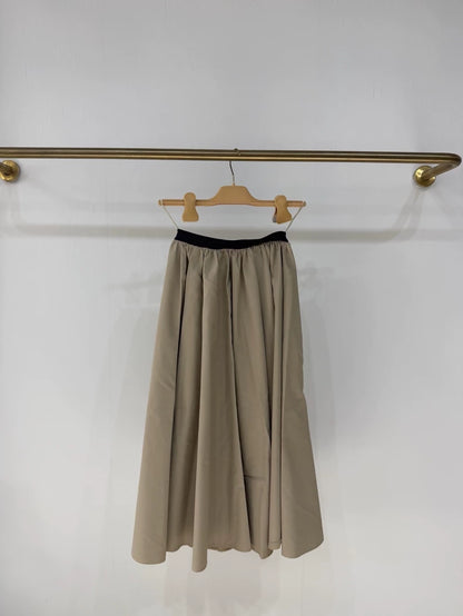 Miu Miu nylon full skirt with lettering at the waist