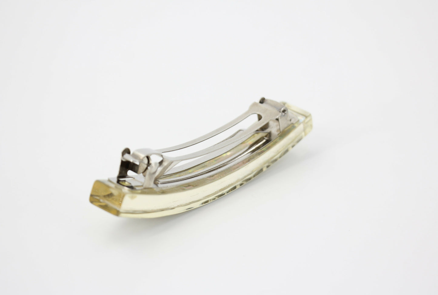 Chanel Vintage 97P Resin Iridescent Resin Seven Silver-Tone CC Logos Hair Clip