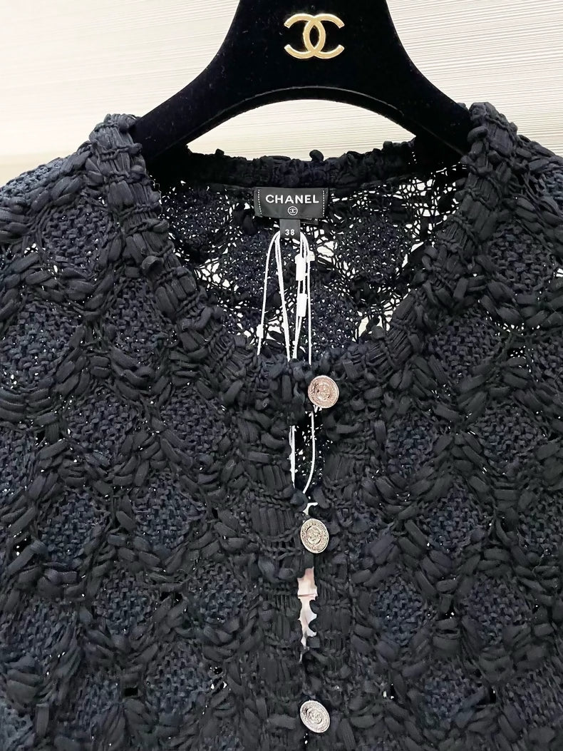 Chanel 25p black cardigan