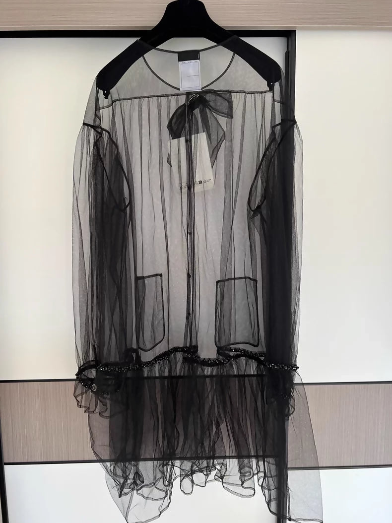 Chanel 25K Black Lace Blouse