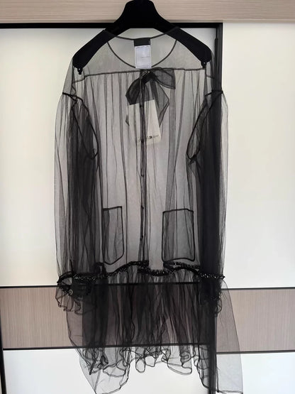 Chanel 25K Black Lace Blouse